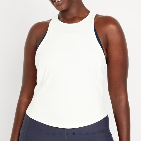 NWT OLD NAVY FlowForm Racerback Crop Tank Top Color: Magnolia SIZE X-LARGE - Picture 4 of 6